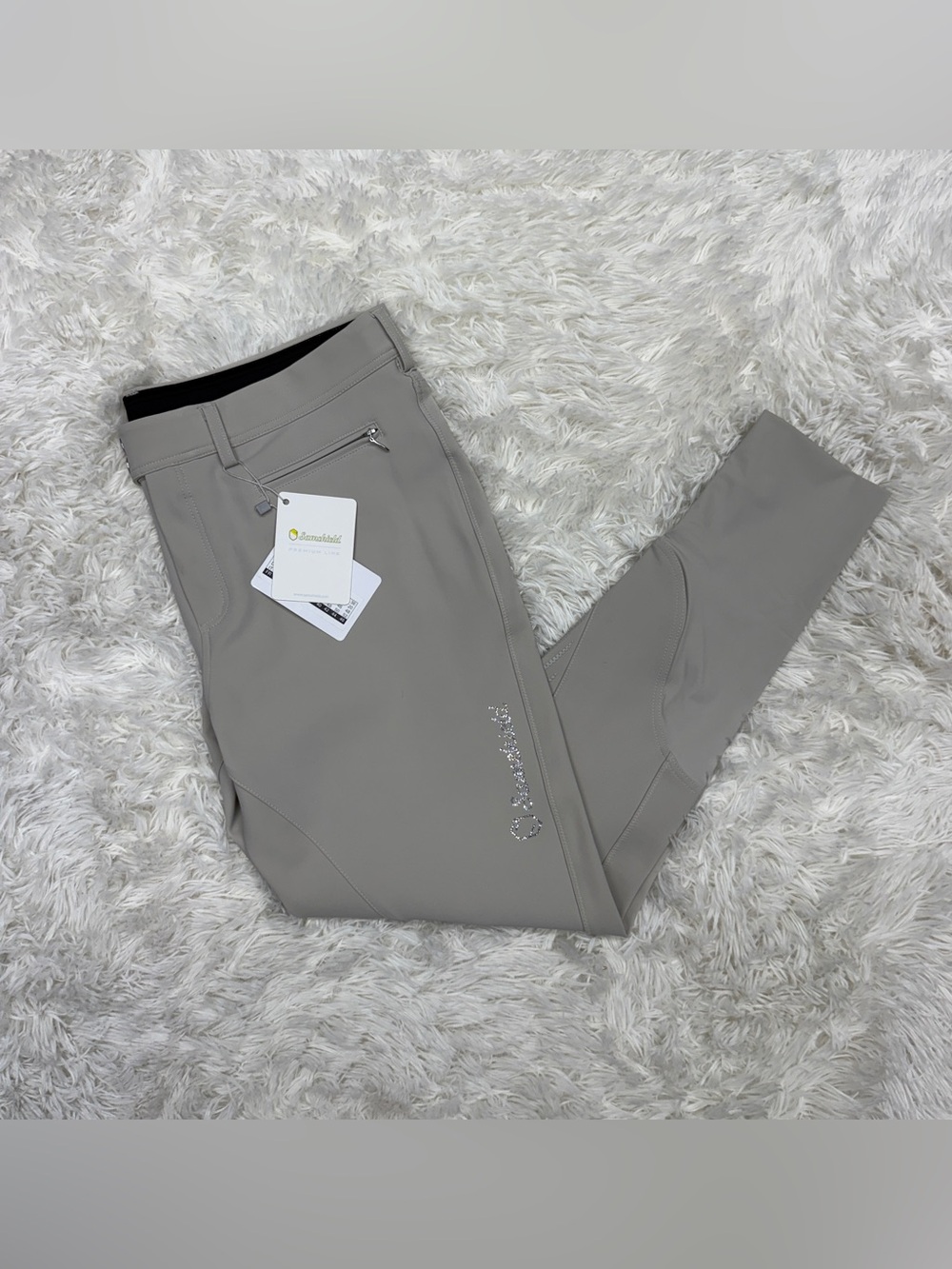 New Women’s Size 36R Tan Samshield Adele Knee Patch Horseback Riding Breeches
